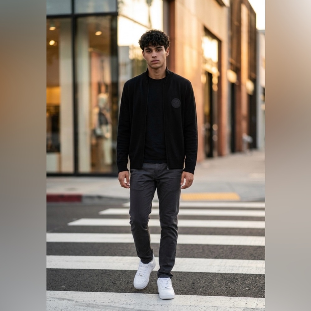 Authentic Zip-Up Uniform cardigan Chanel